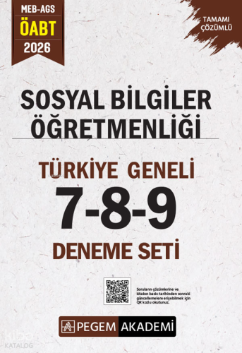 Pegem Akademi 2026 MEB AGS ÖABT Sosyal Bilgiler Öğretmenliği Tamamı Çö
