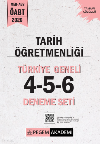 Pegem Akademi 2026 MEB AGS ÖABT Tarih Öğretmenliği Tamamı Çözümlü Türk