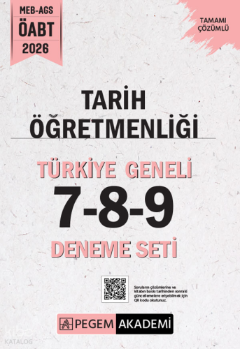 Pegem Akademi 2026 MEB AGS ÖABT Tarih Öğretmenliği Tamamı Çözümlü Türk