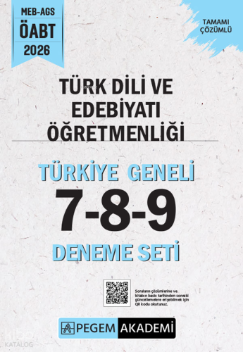 Pegem Akademi 2026 MEB AGS ÖABT Türk Dili ve Edebiyatı Öğretmenliği Ta