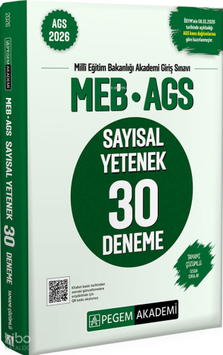 Pegem Akademi 2026 MEB AGS Sayısal Yetenek 30 Deneme Tamamı Çözümlü | 