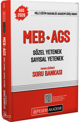 Pegem Akademi 2026 MEB AGS Soru Bankası Tamamı Çözümlü Sözel Yetenek Sayısal Yetenek