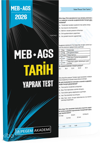 Pegem Akademi 2026 MEB AGS Tarih Yaprak Test | Kolektif | Pegem Akadem