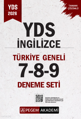 Pegem Akademi 2026 YDS İngilizce Tamamı Çözümlü Türkiye Geneli 7-8-9 (