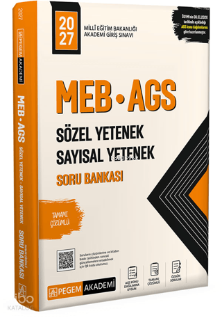 Pegem Akademi 2027 MEB AGS Soru Bankası Tamamı Çözümlü Sözel Yetenek S