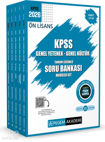 Pegem Akademi Yayıncılık 2026 KPSS Ön Lisans Genel Yetenek Genel Kültür Tamamı Çözümlü Soru Bankası Modüler Set (5 Kitap)