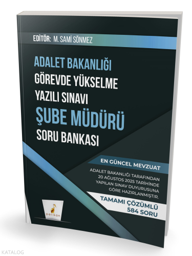 Pelikan GYS Adalet Bakanlığı Görevde Yükselme Yazılı Sınavı Şube Müdürü Soru Bankası