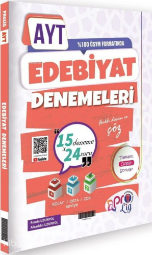 Prolig Yayınları AYT Edebiyat 15 x 24 Denemeler