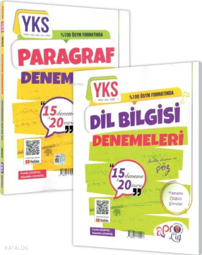 Prolig Yayınları TYT AYT Paragraf Dil Bilgisi 15 x 20 Denemeleri