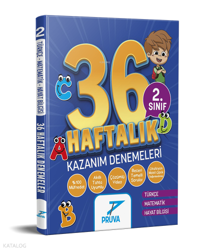 Pruva Akademi 2. Sınıf 36 Haftalık Kazanım Denemeleri | Kolektif | Pru