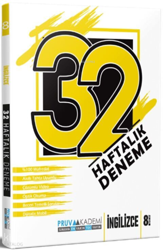 Pruva Akademi 8. Sınıf İngilizce 32 Haftalık Deneme