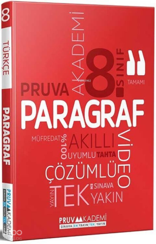 Pruva Akademi 8. Sınıf Paragraf Soru Bankası | Kolektif | Pruva Akadem