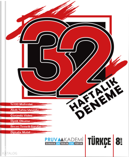 Pruva Akademi 8. Sınıf Türkçe 32 Haftalık Deneme