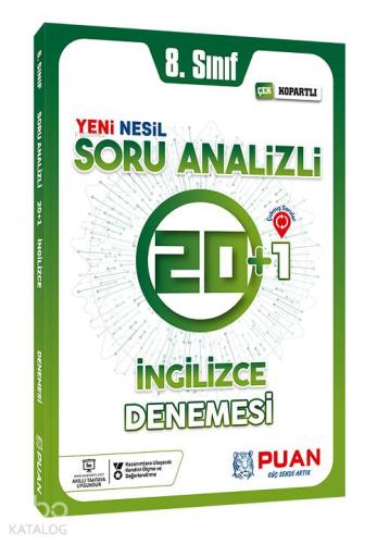 Puan Yayınları 8. Sınıf LGS İngilizce Soru Analizli 20+1 Deneme Puan |