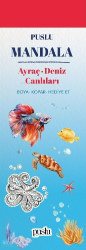 Puslu Mandala Ayraç - Deniz Canlıları;Boya-Kopar-Hediye Et | Kolektif 