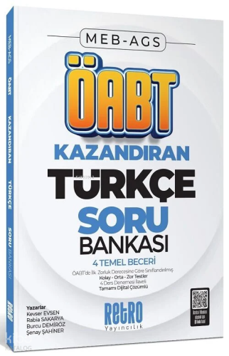 Retro ÖABT MEB-AGS Türkçe Öğretmenliği 4 Temel Beceri Kazandıran Soru Bankası Çözümlü