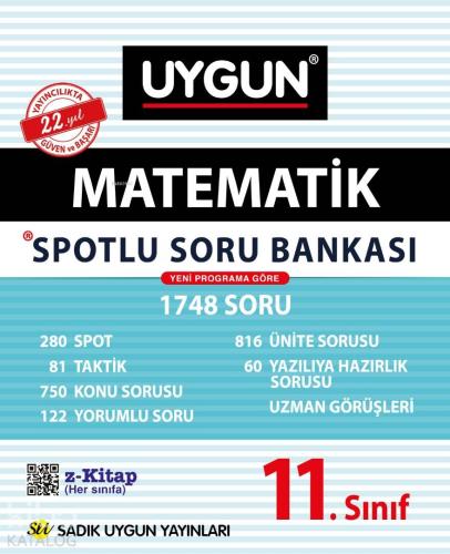 Sadık Uygun Yayınları 11. Sınıf Matematik Spotlu Soru Bankası Sadık Uygun