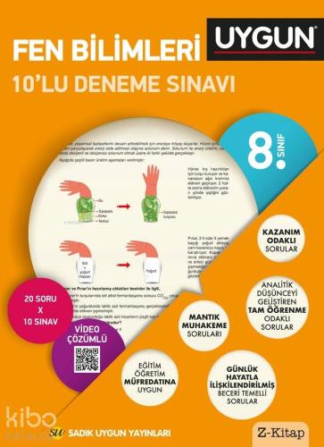 Sadık Uygun Yayınları 8. Sınıf Fen Bilimleri 10 lu Deneme Sınavı