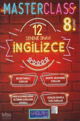 Sağlam Test -  8. Sınıf Master Class İngilizce 12 Deneme-Yeni
