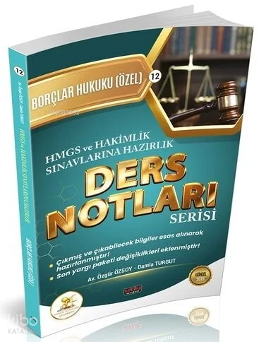 Savaş 2026 HUKAL HMGS Hakimlik Borçlar Hukuku Özel Hükümler Ders Notla