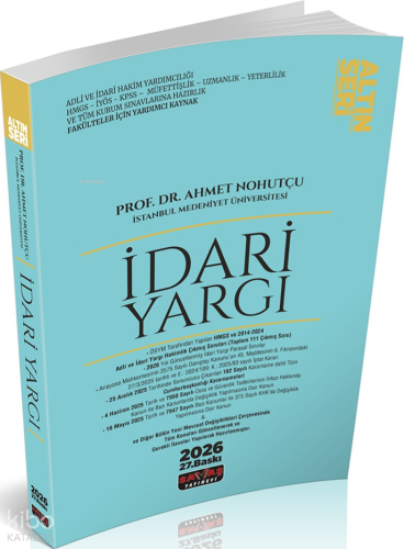 Savaş Yayınevi 2026 İdari Yargı Konu Anlatımı | Ahmet Nohutçu | Savaş 