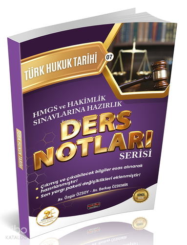Savaş Yayınevi HUKAL HMGS - Hakimlik Türk Hukuk Tarihi Ders Notları | 