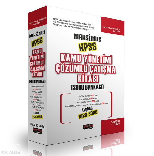 Savaş Yayınevi Maksimus KPSS Kamu Yönetimi Çözümlü Çalışma Kitabı Soru