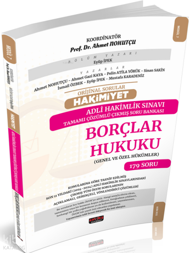 Savaş Yayınevi Orijinal Sorular Hakimiyet Adli Hakimlik Sınavı Borçlar Hukuku Çıkmış Soru Bankası