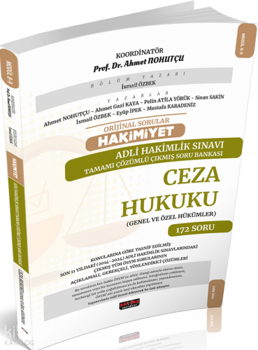 Savaş Yayınevi Orijinal Sorular Hakimiyet Adli Hakimlik Sınavı Ceza Hukuku Çıkmış Soru Bankası