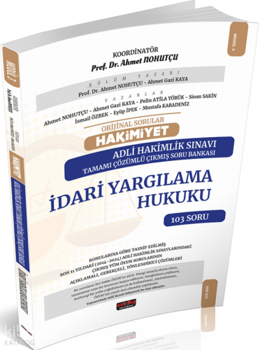 Savaş Yayınevi Orijinal Sorular Hakimiyet Adli Hakimlik Sınavı İdari Yargılama Hukuku Çıkmış Soru Bankası