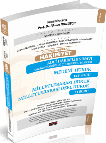 Savaş Yayınevi Orijinal Sorular Hakimiyet Adli Hakimlik Sınavı Medeni Hukuk-Milletlerarası Hukuk Çıkmış Soru Bankası
