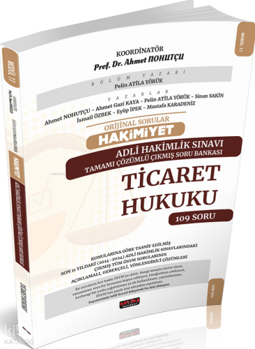 Savaş Yayınevi Orijinal Sorular Hakimiyet Adli Hakimlik Sınavı Ticaret Hukuku Çıkmış Soru Bankası