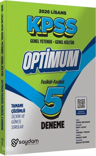 Saydam 2026 KPSS Genel Yetenek Genel Kültür Lisans Optimum 5 Deneme Fasikül