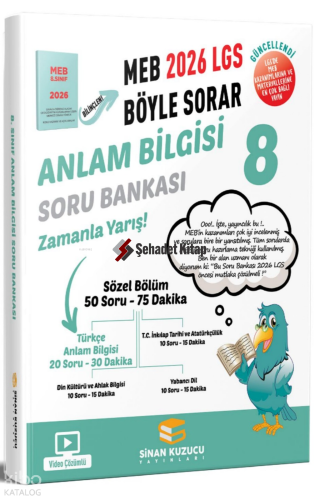 Sinan Kuzucu Yayınları 8. Sınıf 2026 Lgs Meb Böyle Sorar Anlam Bilgisi