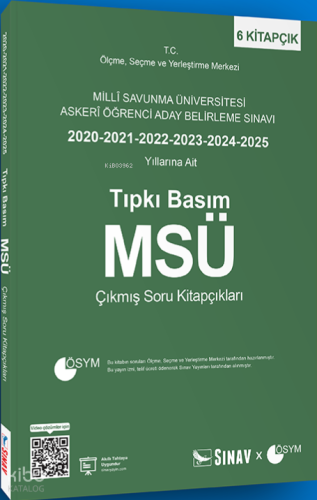 Sınav Yayınları MSÜ Tıpkı Basım Son 6 Yıl Çıkmış Soru Kitapçıkları | K