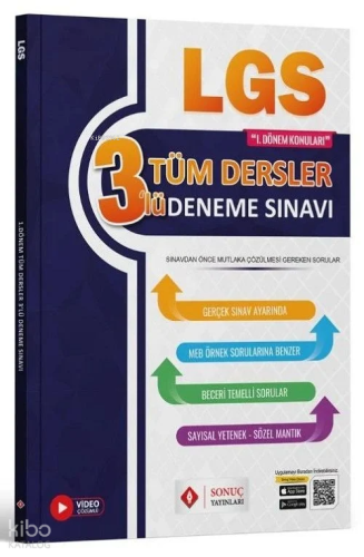 Lgs Tüm Dersler 3 Lü Deneme 1.Dönem 2022-2023 | Kolektif | Sonuç Yayın