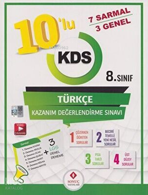 Sonuç Yayınları 8. Sınıf Türkçe 10 lu Kazanım Değerlendirme Sınavı