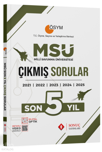 Sonuç Yayınları MSÜ Son 5 Yıl Çıkmış Sorular