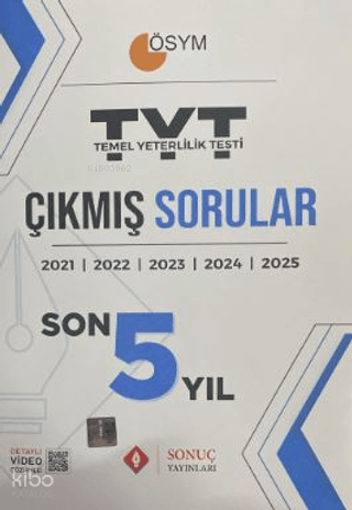 Sonuç Yayınları TYT Çıkmış Sorular Son Beş Yıl 2025 | Kolektif | Sonuç