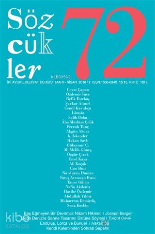 Sözcükler Dergisi Sayı : 72 Mart - Nisan 2018 | Kolektif | Sözcükler