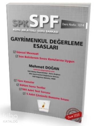 SPK - SPF Gayrimenkul  Değerleme Esasları Konu Anlatımlı Soru  Bankası 1014