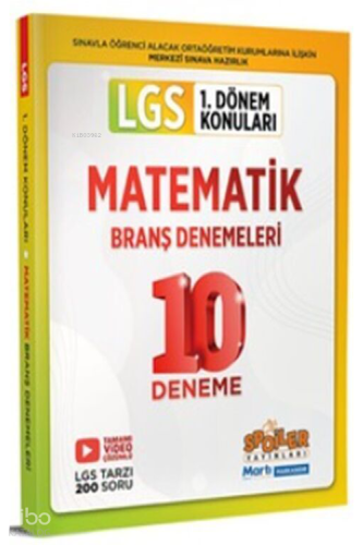 Spoiler 8. Sınıf LGS Matematik 1. Dönem 10 lu Branş Deneme | Kolektif 