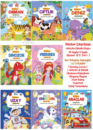 Sticker Çıkartmalı Aktivite Kitabı (8 Kitap) | Kolektif | Karatay Yayı