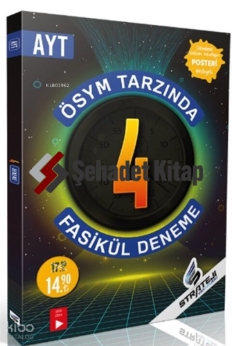 Strateji Bayilik Yayınları AYT ÖSYM Tarzında 4 Fasikül Deneme