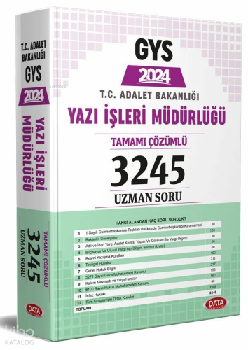 T.C. Adalet Bakanlığı Yazı İşleri Müdürlüğü GYS Tamamı Çözümlü 3245 Uz
