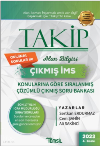 Takip Çıkmış İcra Müdürlüğü Sınavı Konularına Göre Sıralanmış Çözümlü Çıkmış Soru Bankası