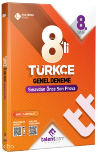 Talentteam Yayınları 8. Sınıf TT Türkçe 8'li Genel Deneme