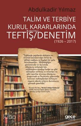 Talim ve Terbiye Kurul Kararlarında Teftiş/Denetim