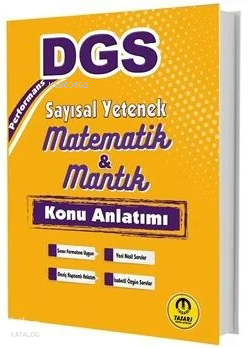 Tasarı DGS Sayısal Yetenek Matematik-Mantık Performans Konu Anlatımı