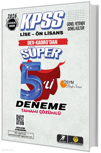 Tasarı KPSS Lise-Önlisans Süper 5'li Deneme | Kolektif | Tasarı Eğitim